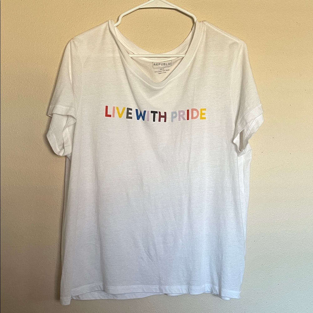 White Graphic Live With Pride T-Shirt Women’s XL